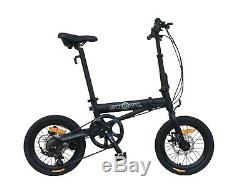 Ecosmo 16 Wheel Lightweight Alloy Folding Bicycle Bike 7 SP, Dual Disc -16AF01BL
