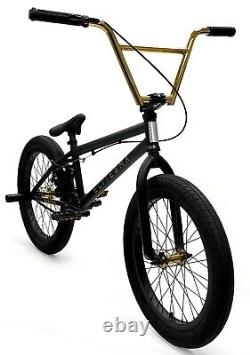 Elite 20 BMX Destro Bicycle Freestyle Bike 3 Piece Crank Black Gold NEW 2021