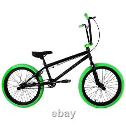 Elite 20 BMX Stealth Bicycle Freestyle Bike 1 Piece Crank Black Green NEW 2021