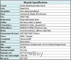 Eurobike XC550 Road Bike 21 Speed Disc Brakes Mens Bicycle 700C Wheels 54cm