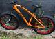 Fat Bike Mountain Bike Fat Tyre Bicycle Hardtail Full Suspension Fork Orange