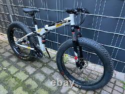Fatbike Mountainbike Faltrad 26 Zoll 44 cm 24 Gang BNQScheibenbremse Weis