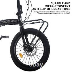Folding Bicycle 20'' Bike for Adults 7-Speed Variable Bike with Front&Rear Rack