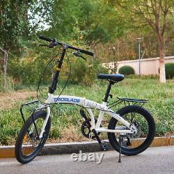 Folding Bicycle 20 Inch Bikes for Adults 7-Speed Variable Foldable City Bicycle