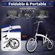 Folding Bike Foldable City Bike For Adult 20 Commute Bicycle 6 Speed Gear White