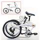 Folding Bike With 7 Speed Gears 20-inch Carbon Steel Double V Brake White