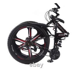 Folding Mountain Bike 27.5 Inch Wheels 21 Speed Full Suspension Bicycle for Mens