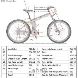 Folding Mountain Bike Shimano 21 Speed Full Suspension Bicycle For Adult 26 Red
