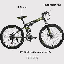 G7 27.5 Folding Mountain Bike Shimano 21 Speed Dual DIsc Brakes Adult Bicycle
