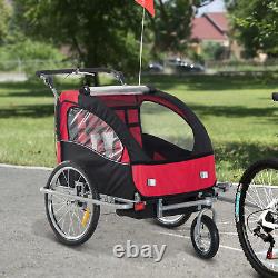 HOMCOM 2 in 1 Multifunctional Bicycle Child Carrier Baby Trailer Stroller Jogger