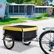 Homcom Bicycle Bike Cargo Trailer Cart Carrier Wagon Yellow And Black