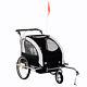 Homcom Bike Trailer 2-seater For Bicycle Baby Child Carrier 2-seater Black