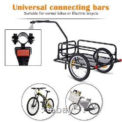 HOMCOM Folding Bicycle Cargo Storage Cart and Luggage Trailer with Hitch