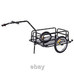 HOMCOM Folding Bicycle Cargo Storage Cart and Luggage Trailer with Hitch