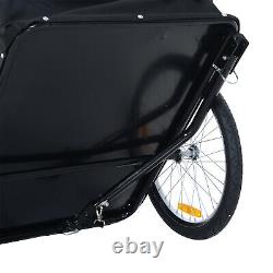 HOMCOM Folding Bicycle Cargo Trailer Shop Luggage Storage Utility Hitch Cover