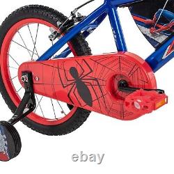 Huffy Disney Marvel Spiderman 16'' Kids Bike + Stabilisers, Red. Ages 5-7