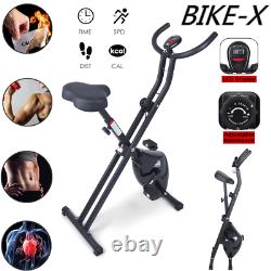 Indoor Folding Trainer Home Gym Exercise Bike/LCD Cycle Bicycle Fitness Workout