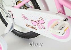 Kidisat Children's Girls Pink Bike Bicycle With Removable Stabilisers All Age Uk