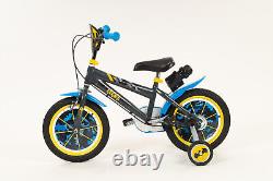 Kids Batman Bike Black Blue 14 Childrens Boys Bicycle with Removable Stabiliser