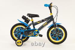 Kids Batman Bike Black Blue 14 Childrens Boys Bicycle with Removable Stabiliser