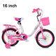 Kids Bike 12/14/16 Inch Children Girls Pink Cycling Bicycle Removable Stabilizer