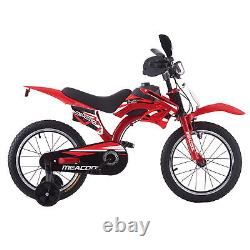 Kids Bike 12/16 inch Moto Style Boys Girls Bicycle Cycling Removable Stabilisers