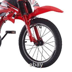 Kids Bike 12/16 inch Moto Style Boys Girls Bicycle Cycling Removable Stabilisers