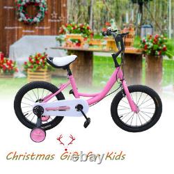Kids Bike 16 inch Wheels Children Girls Bicycle Cycling with Stabilisers 5-8 years