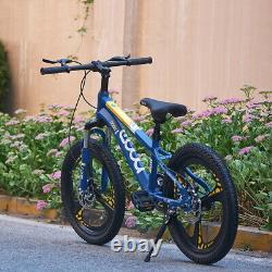 Kids Bike 20 inch Blue Bicycle Boys Cycling 7 Shimano Gears Disc Brake Xmas Gift