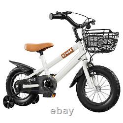 Kids Bike Bicycle for Ages 3-7 Years with Training Wheels Basket Bicycle j T9N0