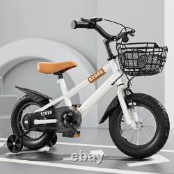 Kids Bike Bicycle for Ages 3-7 Years with Training Wheels Basket Bicycle j T9N0