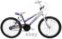 Kids Girls Bike Misty 18 Wheel BMX Bicycle Childs Bike Purple White Age 6+