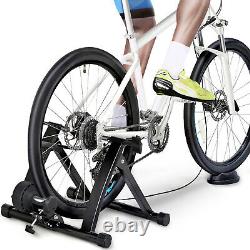 Magnetic Turbo Trainer Indoor Bike Trainer Stand for Road/Mountain Bicycle Black