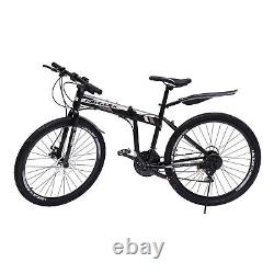 Mountain Bike 26 Wheel Adult Bicycle MTB 21 Speed Folding Bike Black& White