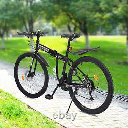 Mountain Bike 26 Wheel MTB 21 Speed Adult Bicycle Folding Bike Black &White UK