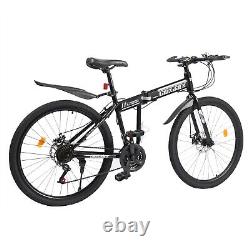 Mountain Bike 26 Wheel MTB 21 Speed Adult Bicycle Folding Bike Black &White UK