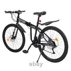 Mountain Bike 26 Wheel MTB 21 Speed Adult Bicycle Folding Bike Black &White UK