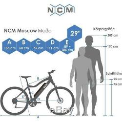 NCM Moscow 29 E-MTB, Mountainbike, E-Bike, 48V 13Ah 624Wh Akku, matt weiß