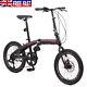 New 20 Inch Folding Bike City Commuter Bicycle 7 Speed Shimano Gears Black&red