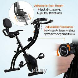 Outsunny Folding Exercise Bike Upright Cycling Magnetic withResistance Band