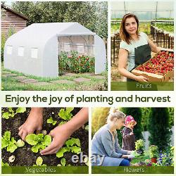 Outsunny Walk-In Tunnel Greenhouse with Replacement Cover 4.5 x 3 x 2 m, White