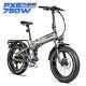 Paselec Electric Folding Bike 20'' 750w Bicycle 48v 12ah Ebike Fat Tire 9gear Uk