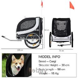 PawHut Pet Stroller Dog Jogger Folding Bike Cargo Trailer Carrier Bicycle Black