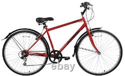 Professional City Mens Hybrid Bike 700c Wheel Bicycle 18 Frame Red