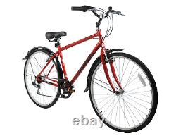 Professional City Mens Hybrid Bike 700c Wheel Bicycle 18 Frame Red