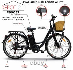 Roadhog E Bike Electric Bike Unisex WHITE Basket & Panier, 25KPH 250W