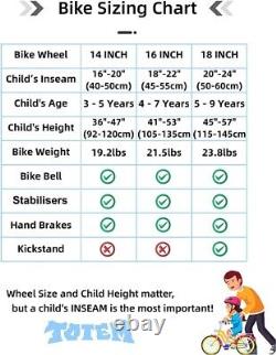 STITCH Kids Bike 14 Inch Children Bicycle for 3-9 Years with stabilizers Blue