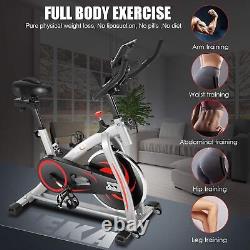 Stationary Cycling Bicycle Exercise Bike Home Cardio Workout LCD Black Indoor UK
