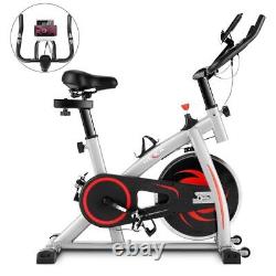Stationary Cycling Bicycle Exercise Bike Home Cardio Workout LCD Black Indoor UK