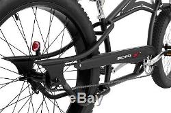 Stretch Beach Cruiser Big Fat Tire Extended Bike Comfort Spring Seat Matte Black